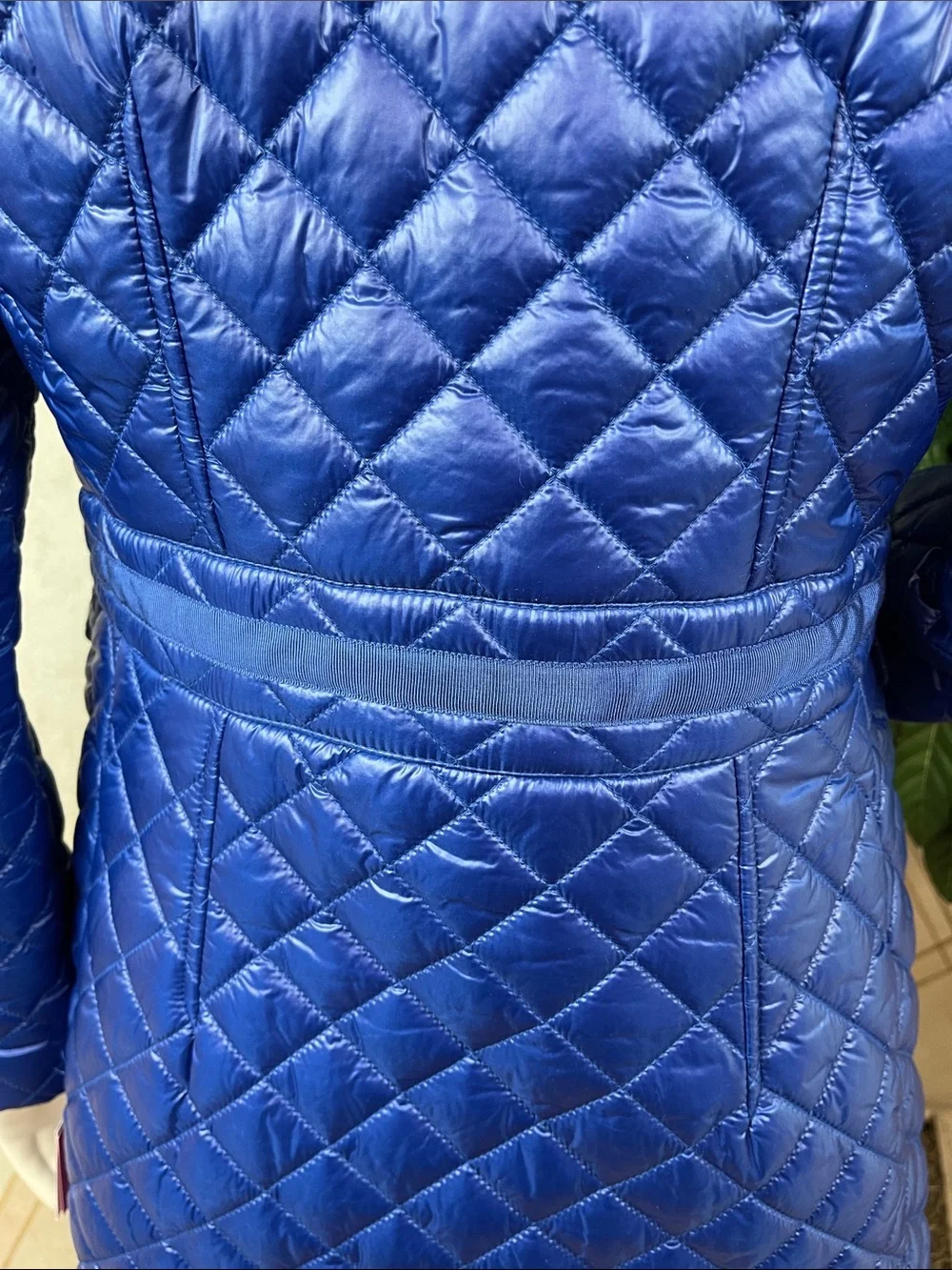 KATE SPADE LAPIS BLUE QUILTED HOODED JACKET